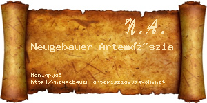 Neugebauer Artemíszia névjegykártya